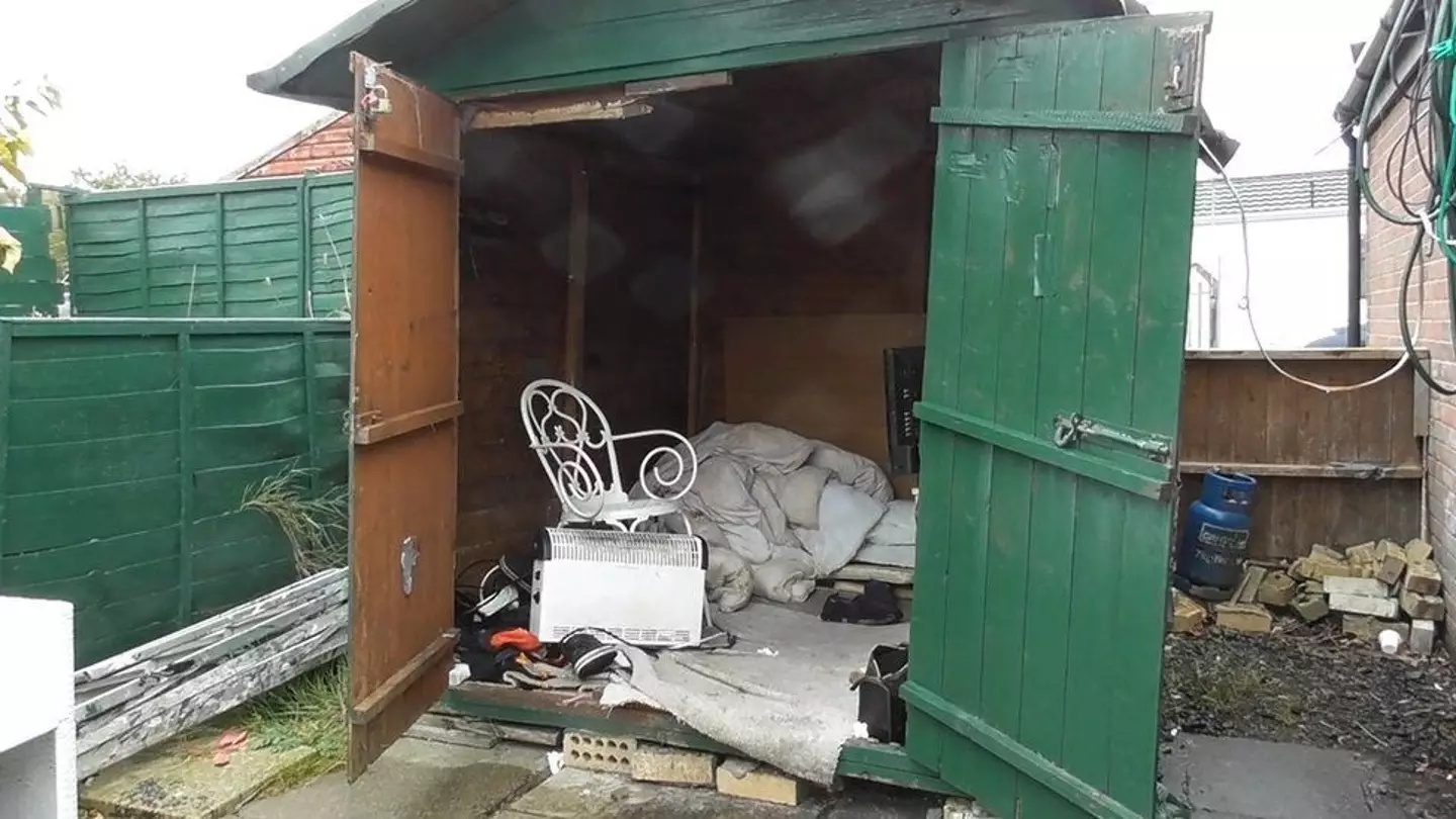 The shed had no lights or heating. (GLAA)