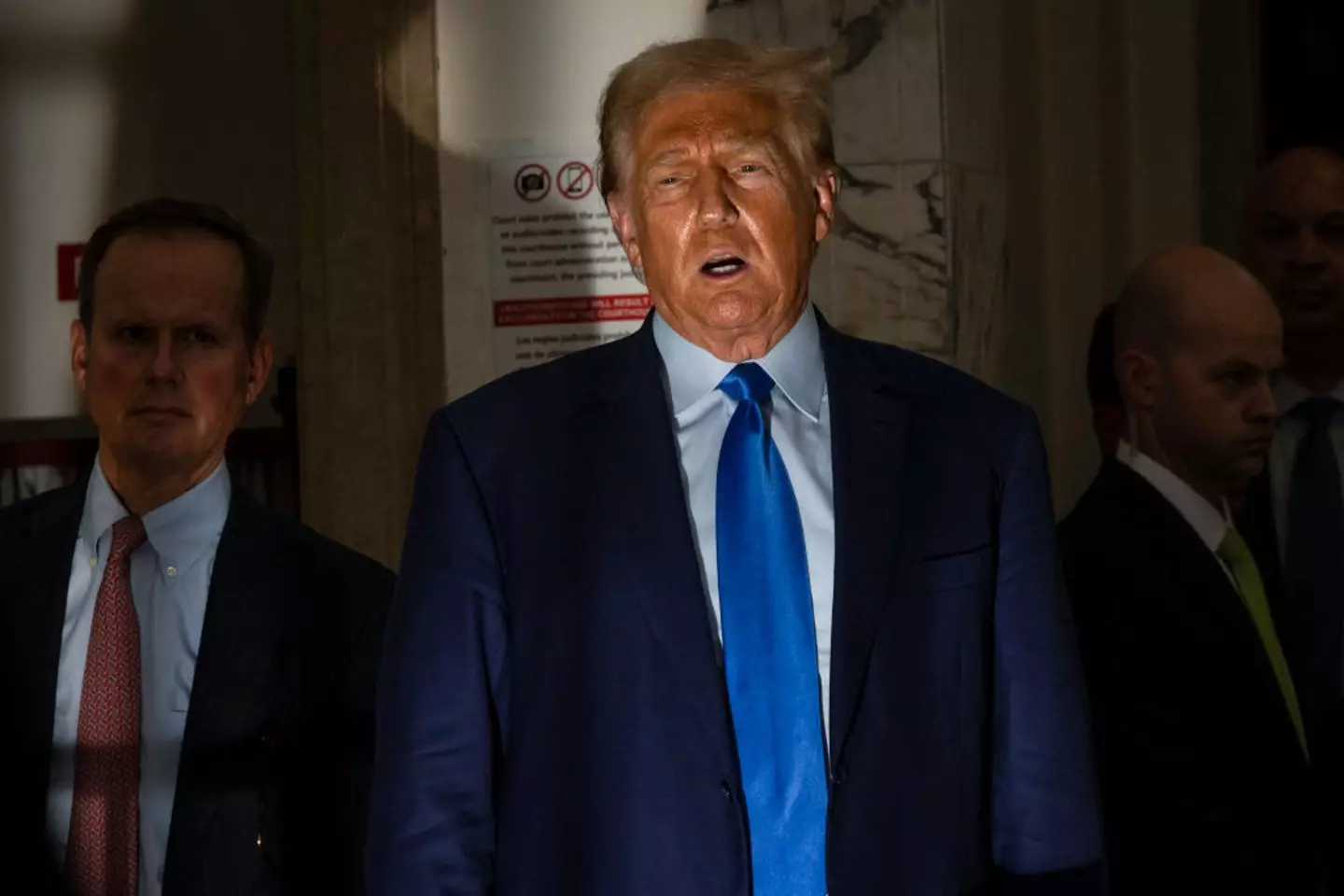 Trump pictured back in 2023 leaving the courthouse after attending his tax trial (ALEX KENT/AFP via Getty Images)