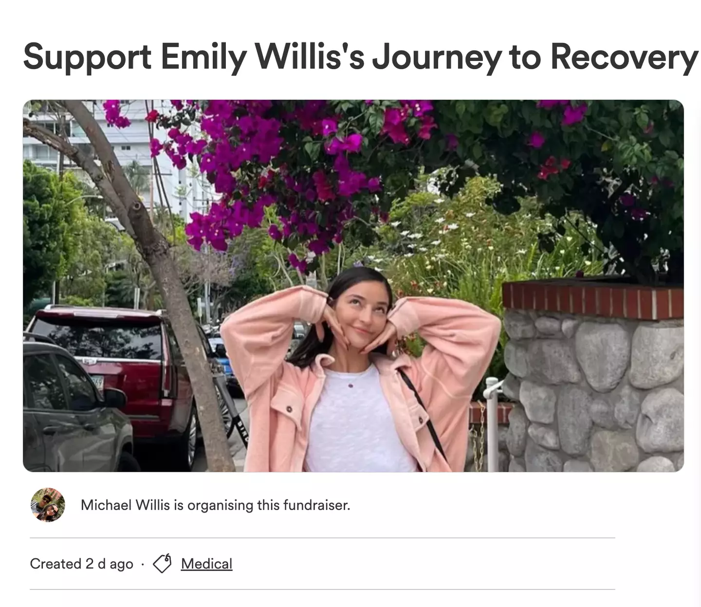 A GoFundMe page has been created by Emily's family.