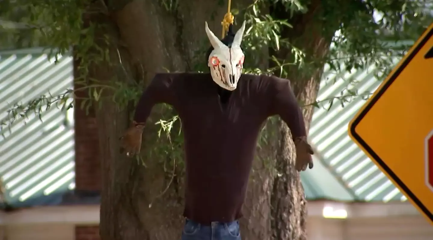 Neighbours have raised concerns that the decoration looks like a black person being lynched.