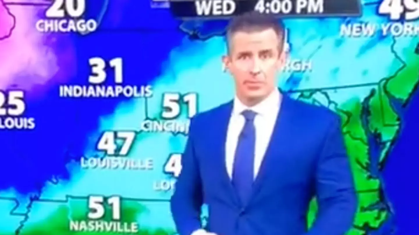 Weatherman accused of farting on air (@JordanDoenges/Twitter)