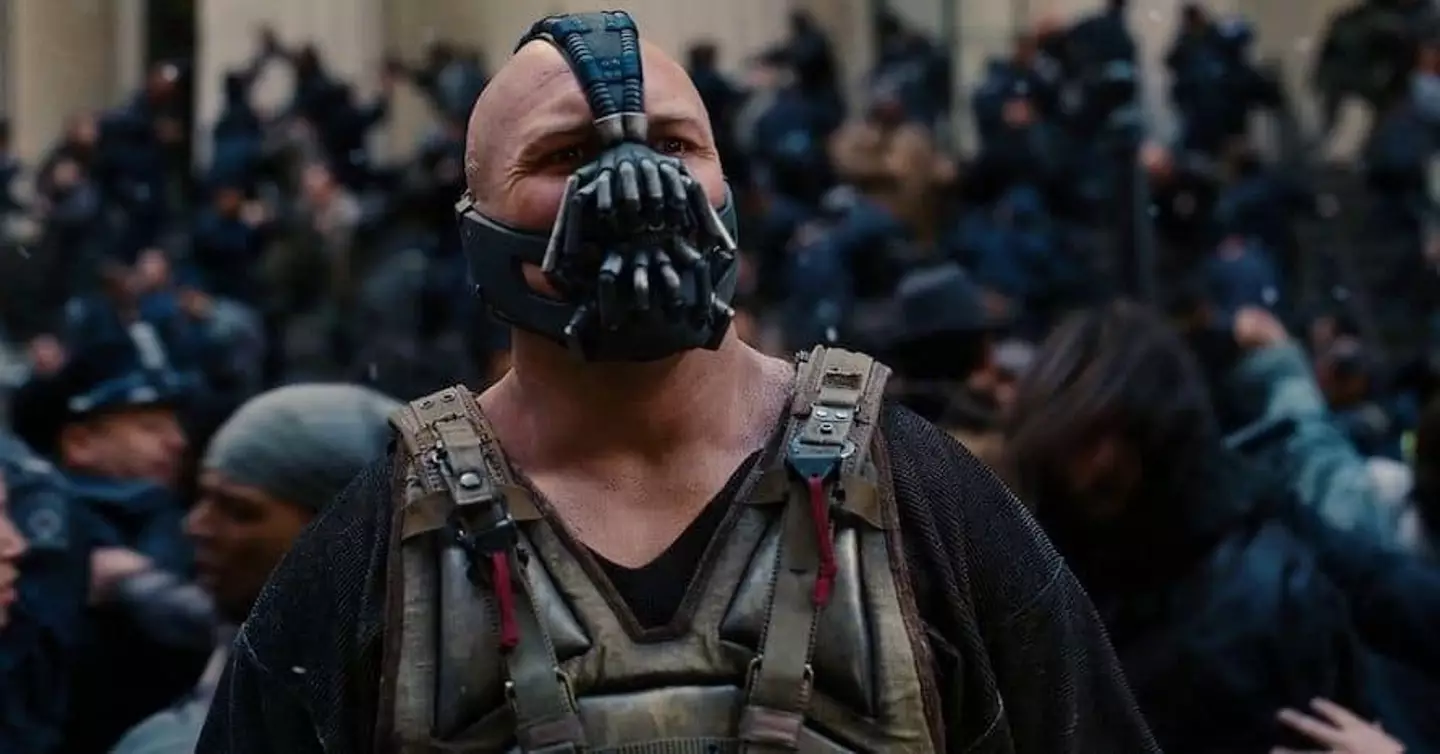 Tom Hardy as Bane in The Dark Knight Rises.