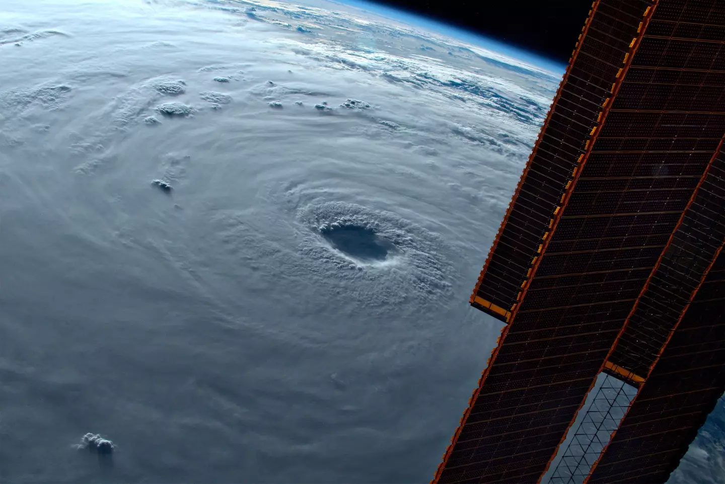 Typhoon Nanmadol, as seen from the International Space Station.