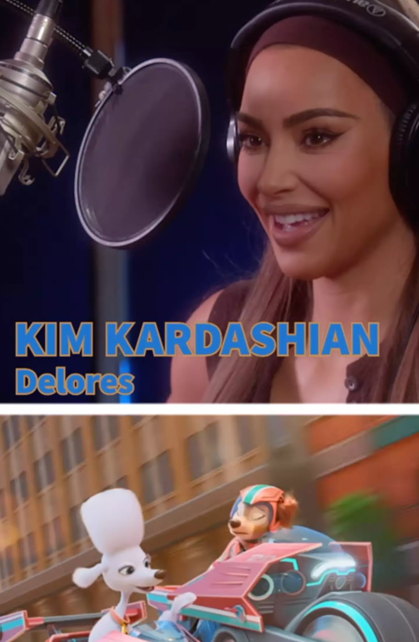 Kim Kardashian takes on the role of a sassy poodle.