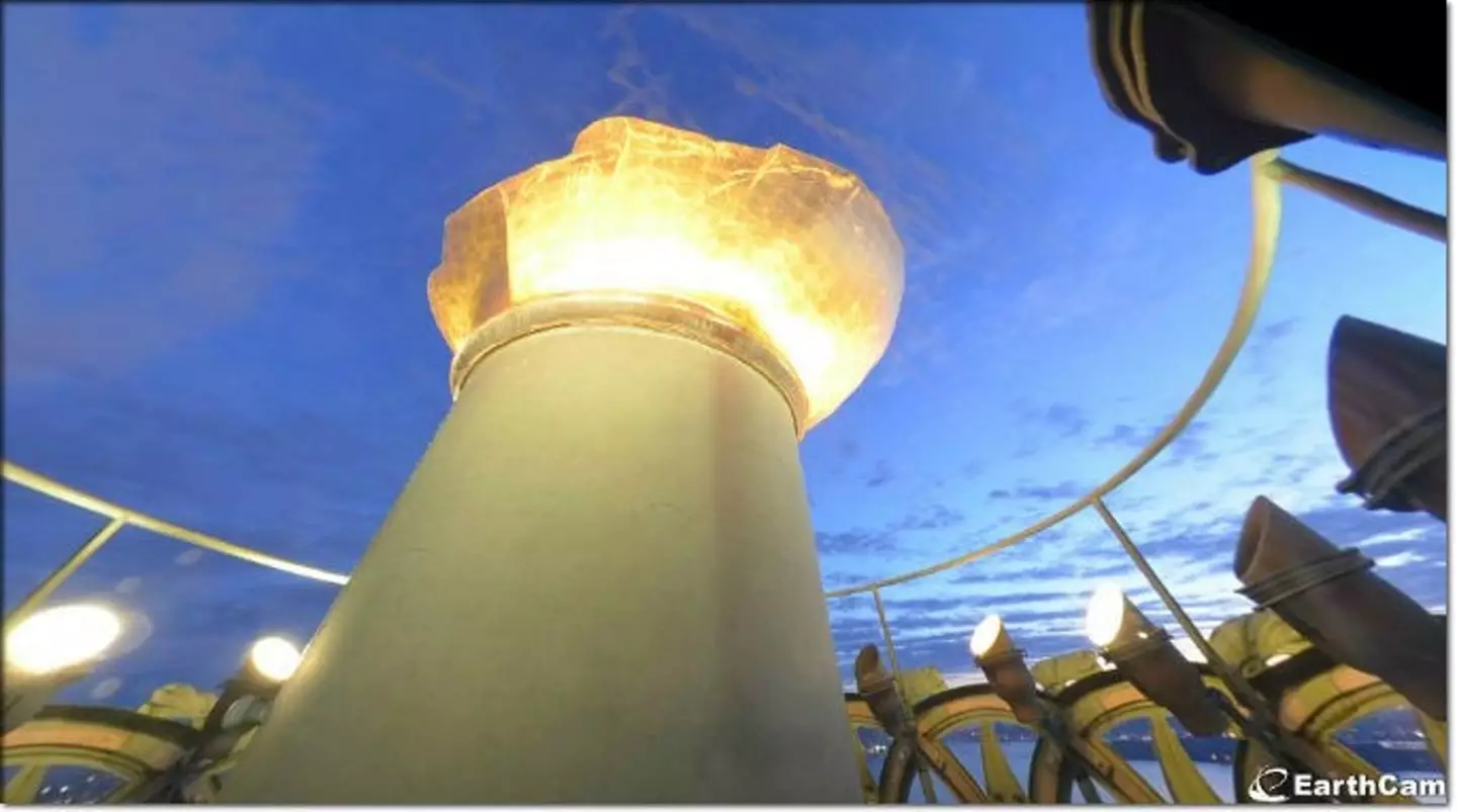 The Statue of Liberty's torch can be seen via three cameras located on it.