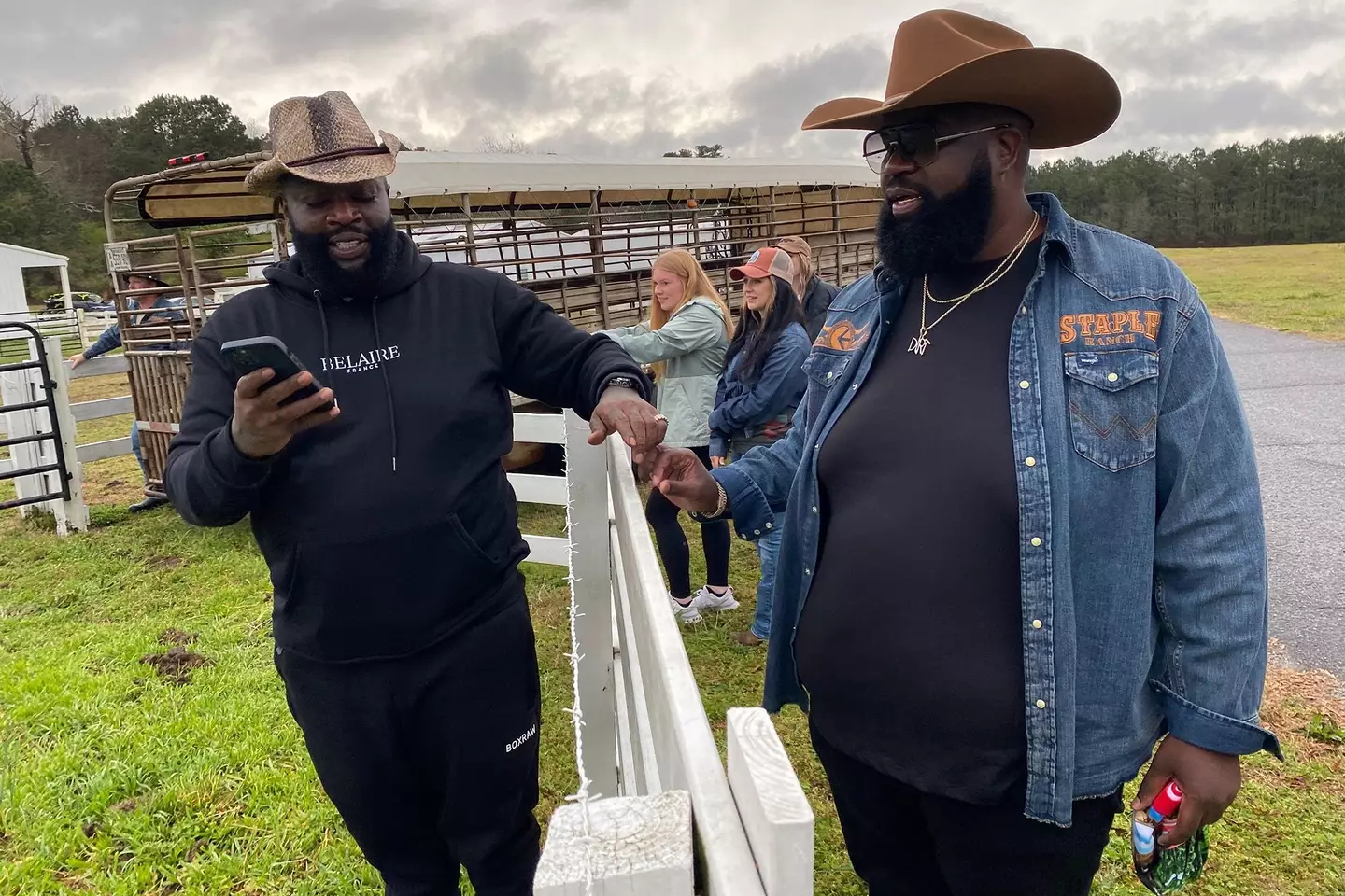The rapper - who lives in his 280 acre 'Promise Land' estate in Fayetteville, Georgia - was gifted the two buffalos from his business partner Darius Burton last year.