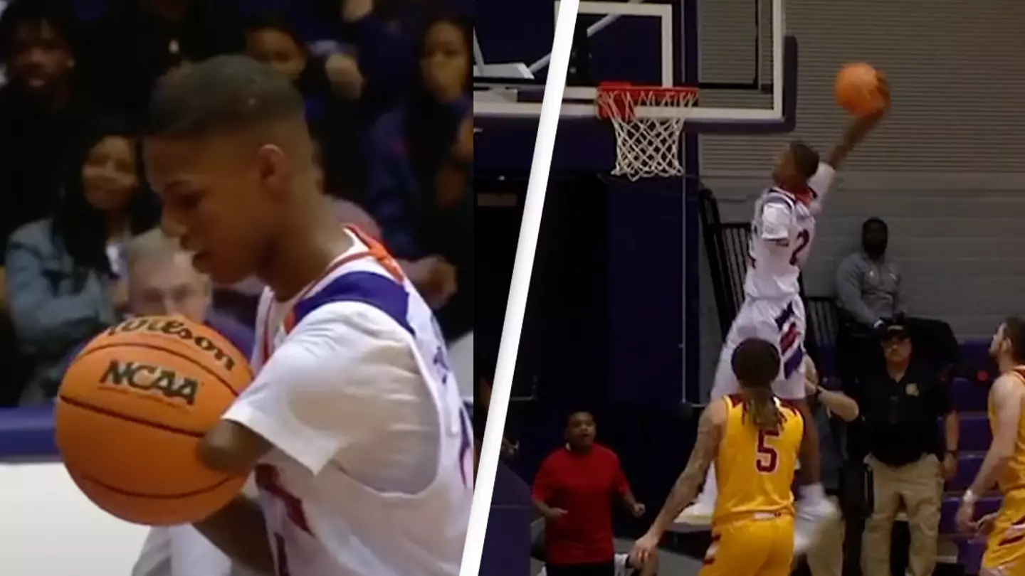 One-armed basketball player scores the first points of his college career