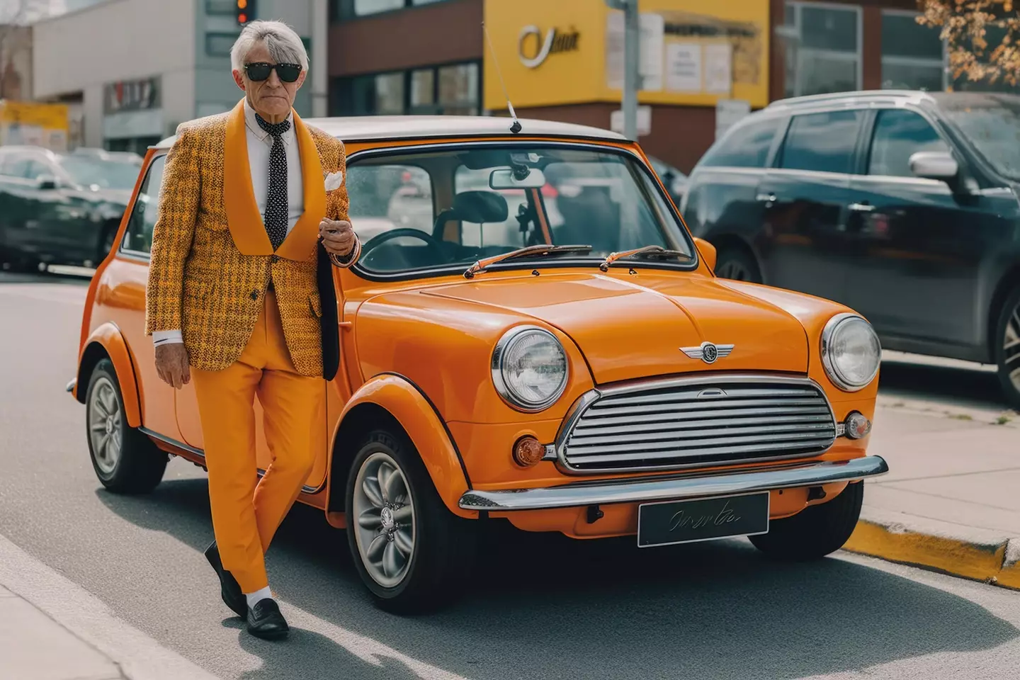 The average Mini driver is apparently an old man who's really into the colour orange.