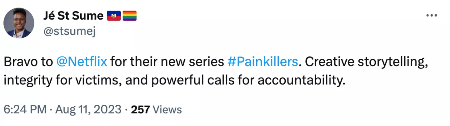 Fans are praising Painkiller for its depiction of the opioid crisis.