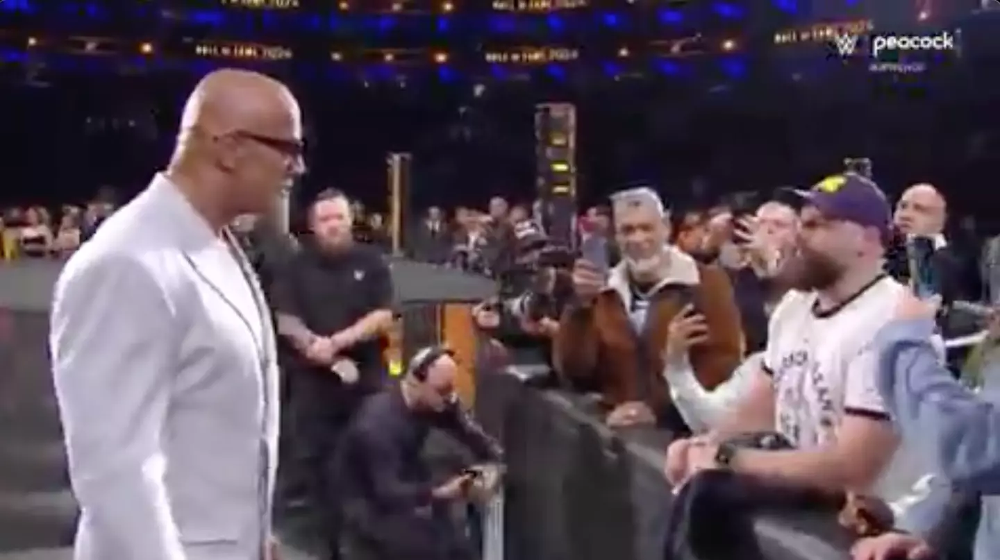 The Rock's heated exchange with a fan. WWE