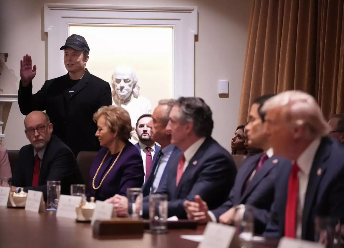 Elon Musk attended Trump's first Cabinet meeting of his second term (Andrew Harnik/Getty Images)