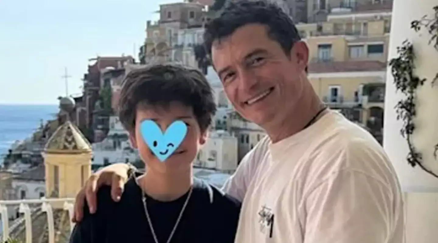 Actor Orlando Bloom has also shared images of his children with their faces concealed under an emoji (Instagram/Orlando Bloom)