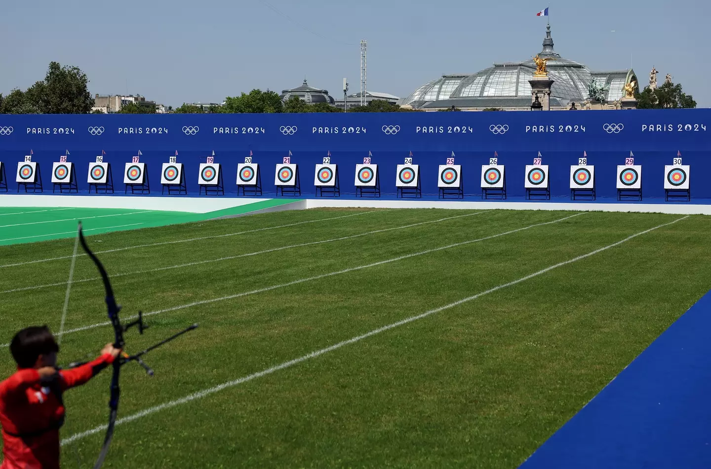 The target is actually 70 meters away. (Julian Finney/Getty Images)