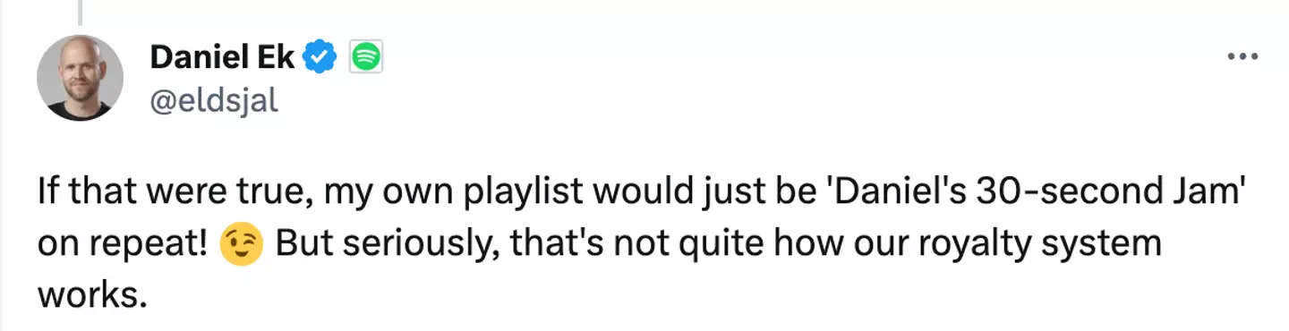 Daniel Ek denied it was true.