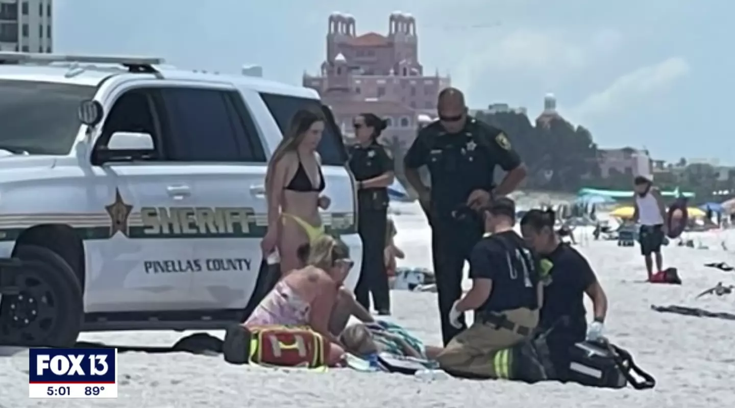 The deputy ran her over while she was sunbathing.