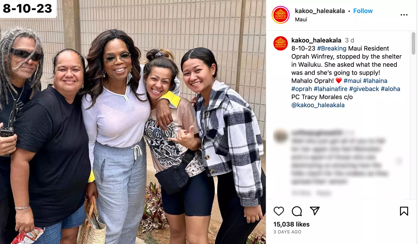 Oprah Winfrey was seen at a shelter last week.