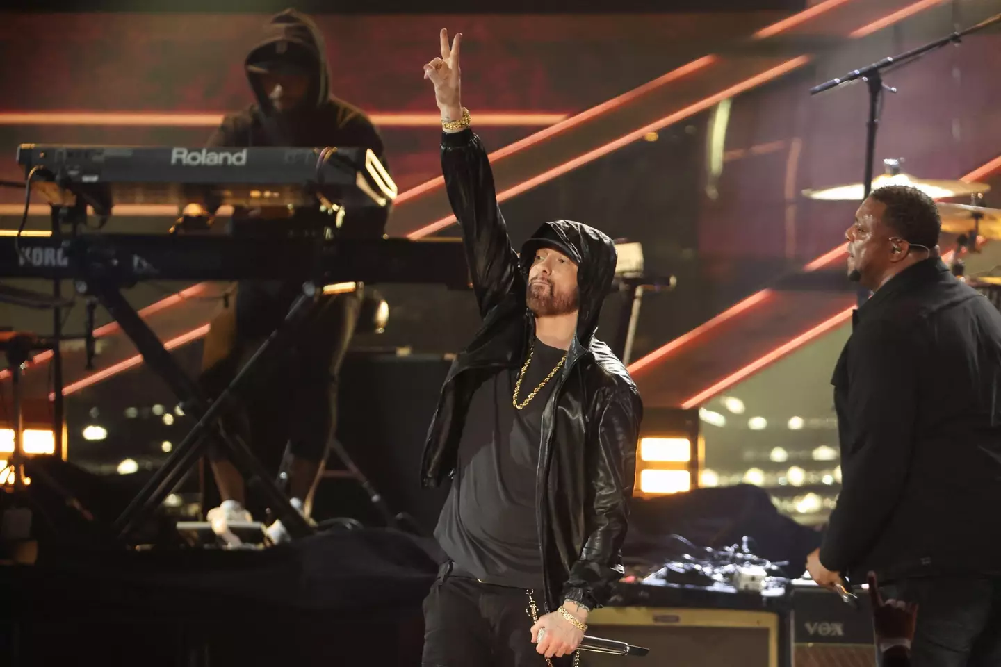 The rapper also performed at the ceremony.