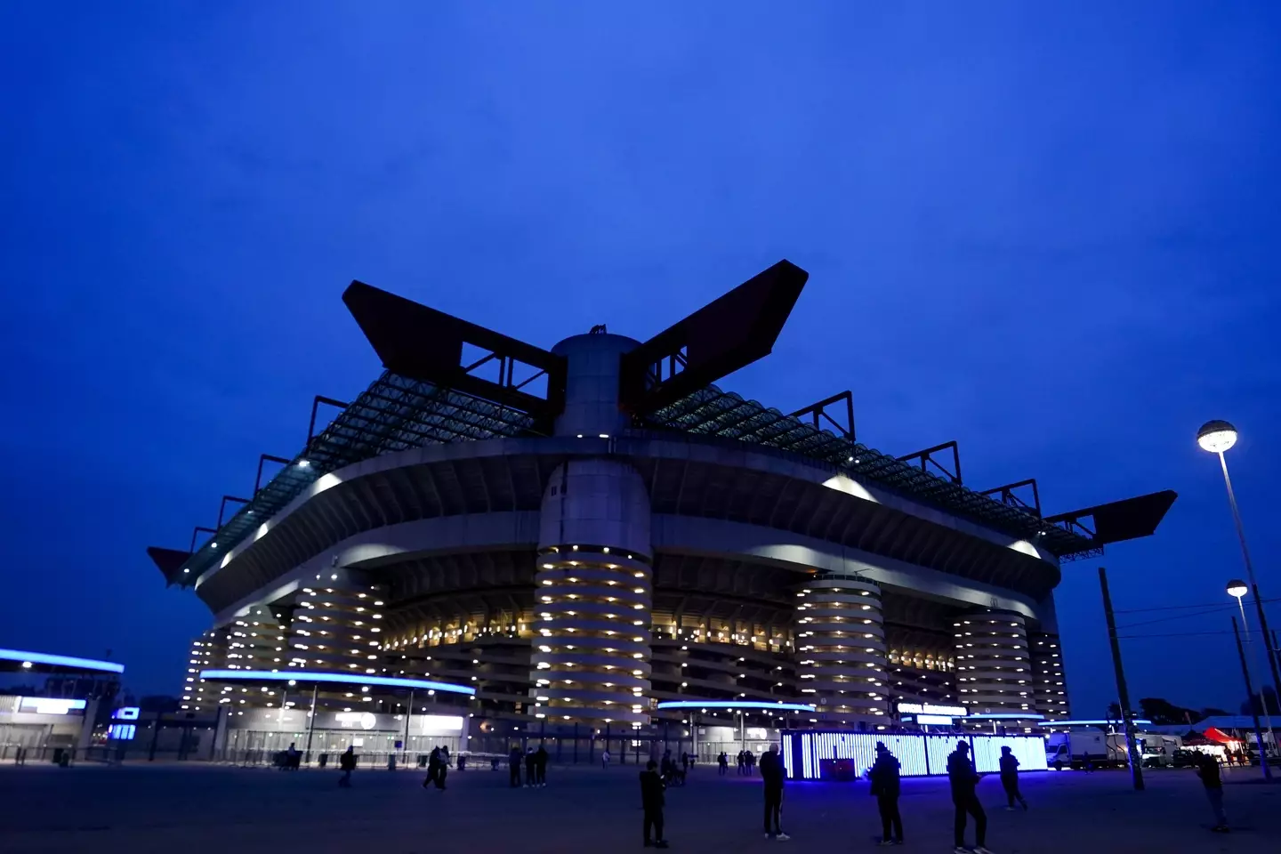 San Siro Stadium is one of two locations in northern Italy hosting the Winter Olympics Opening Ceremony (Daniela Porcelli/Sports Press Photo/Getty Images)