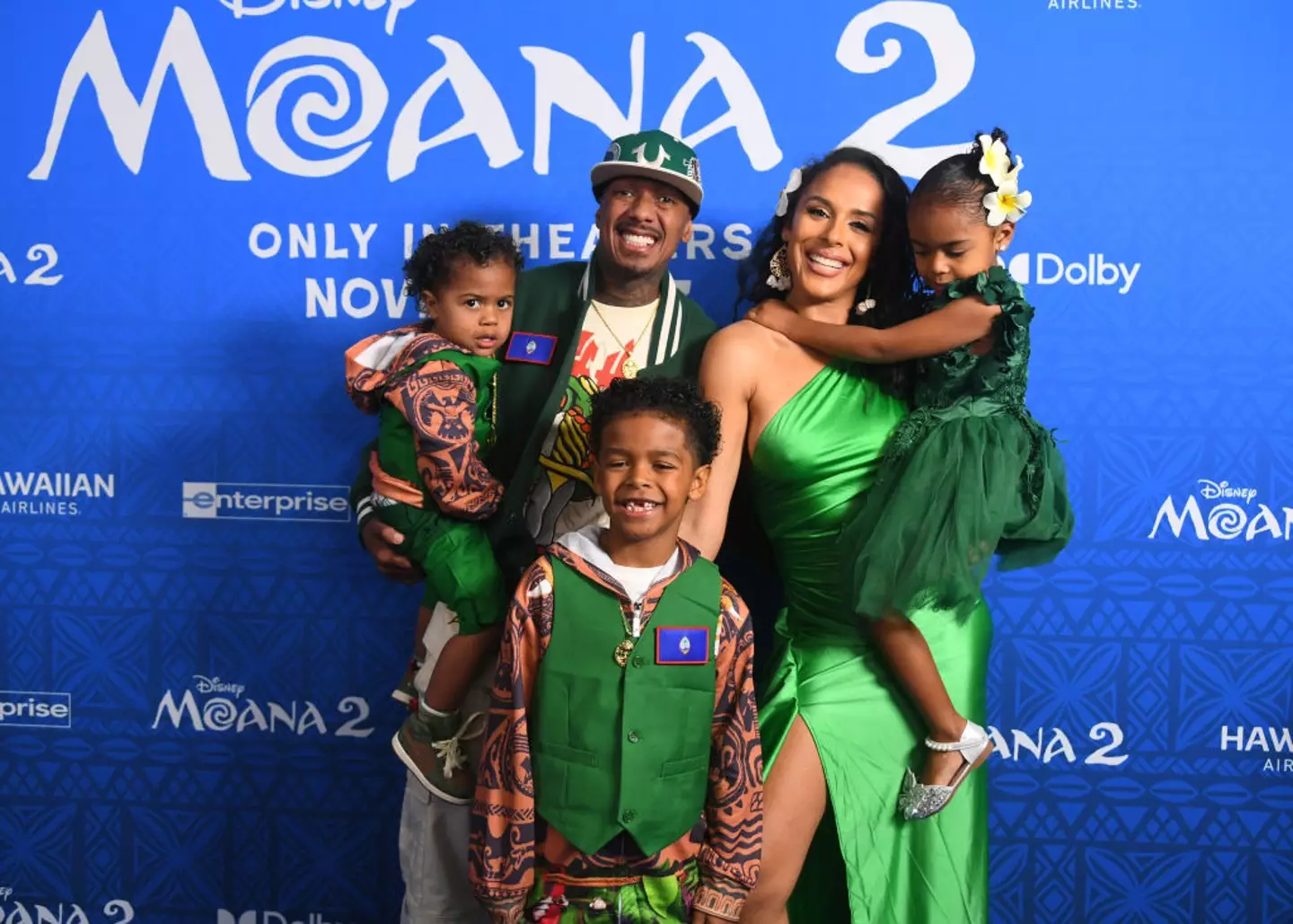 Nick Cannon with just some of his children and Brittany Bell (Alberto E. Rodriguez/Getty Images for Disney)