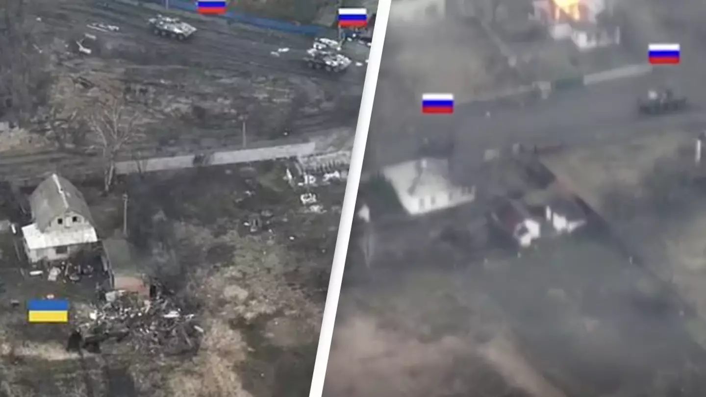 Single Ukrainian Tank Appears To Take On Entire Russian Convoy