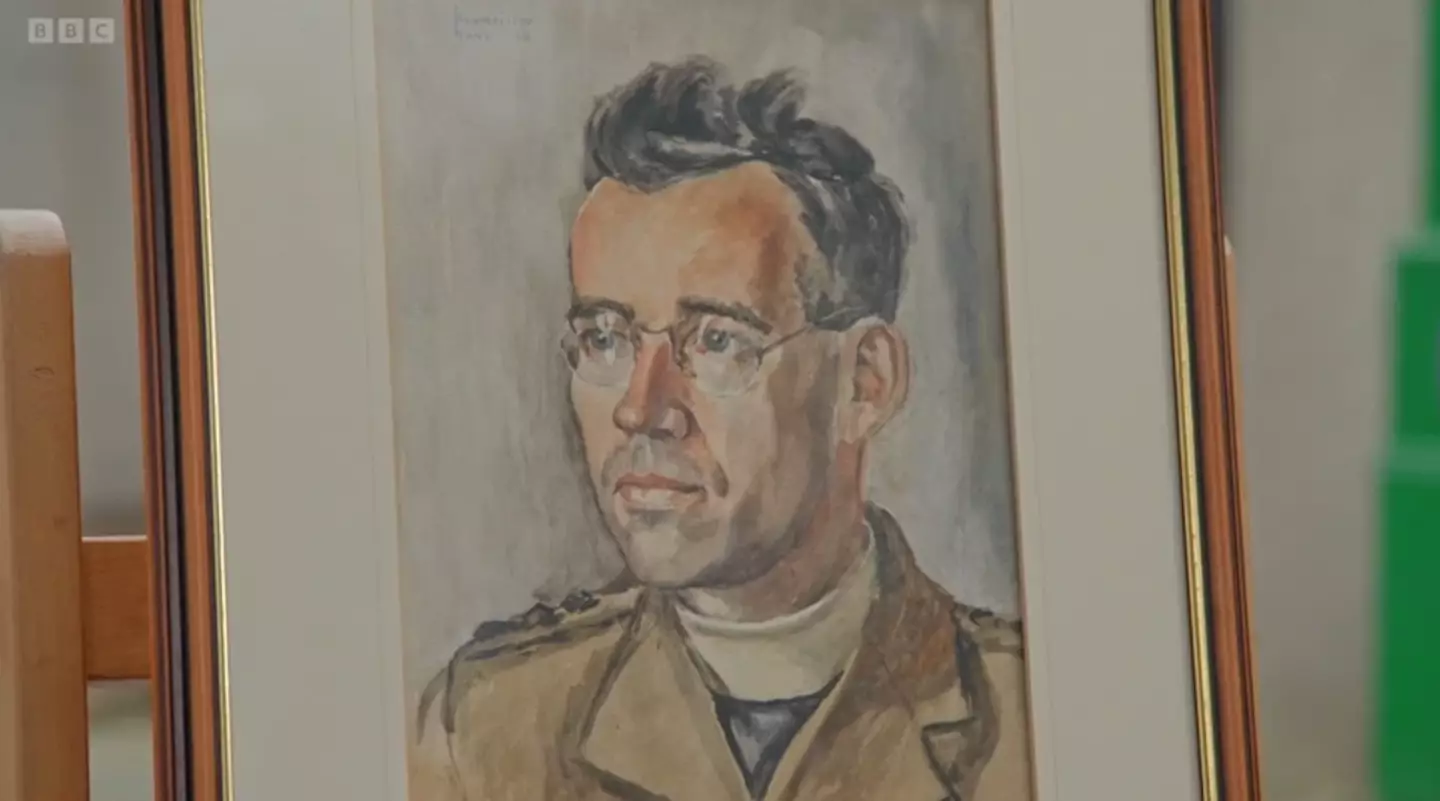 The painting was of a priest during the aftermath of WWII (BBC)