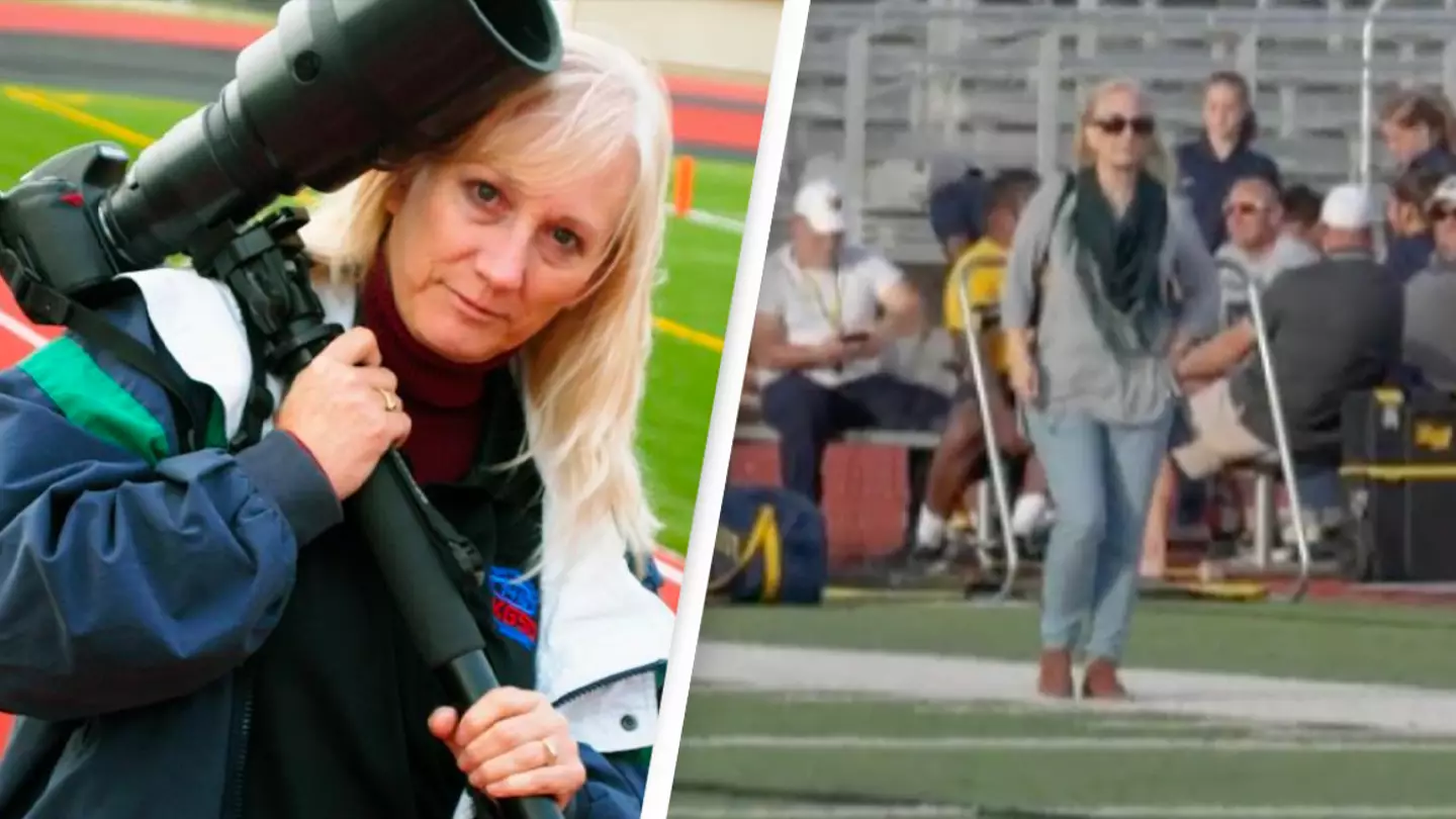 High school football team photographer dies after players collide with her during a game