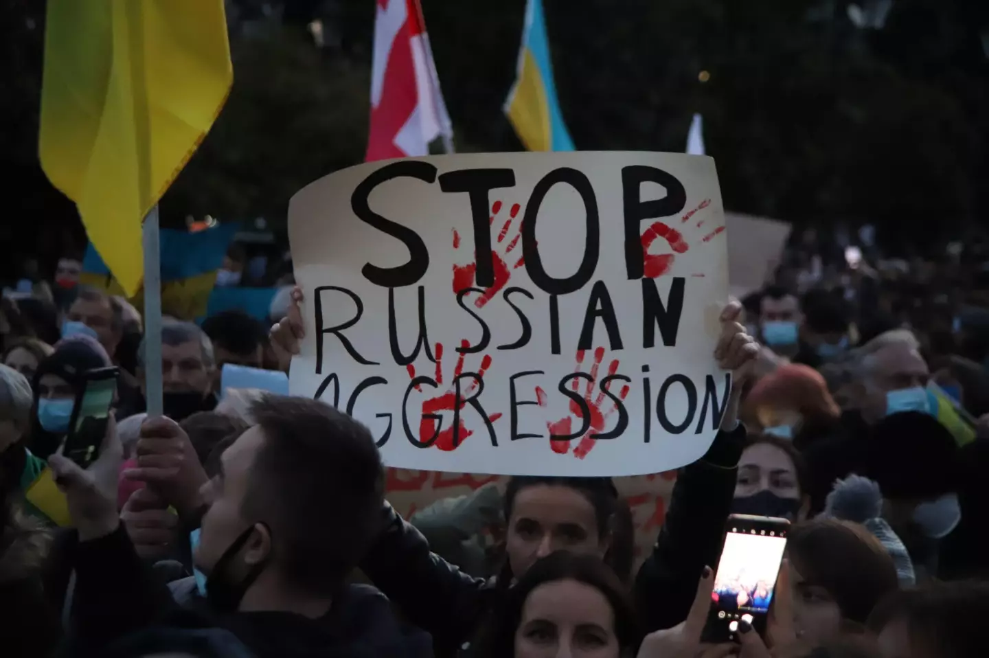 The rest of the world has seen protests in widespread support of Ukraine.