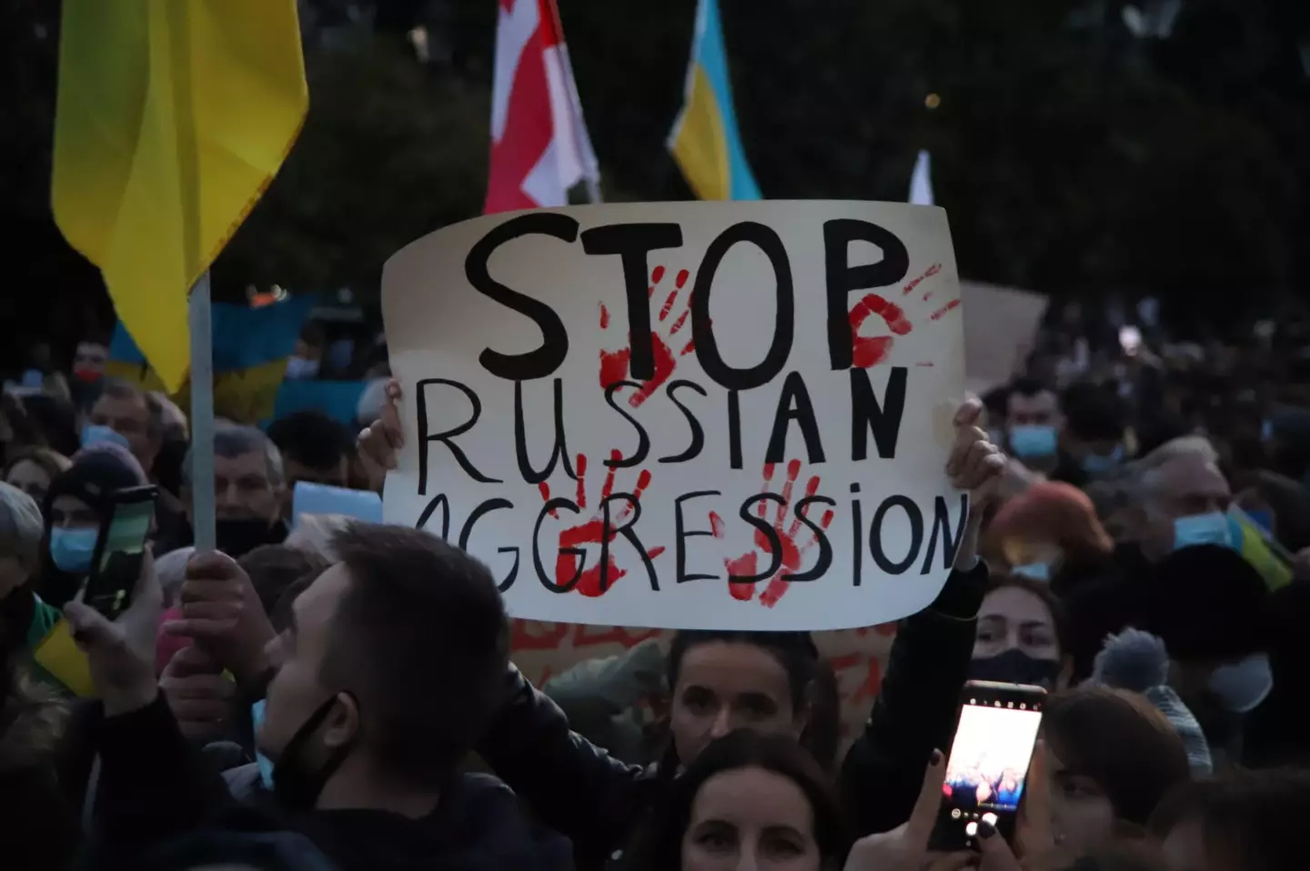 The rest of the world has seen protests in widespread support of Ukraine. (Alamy)