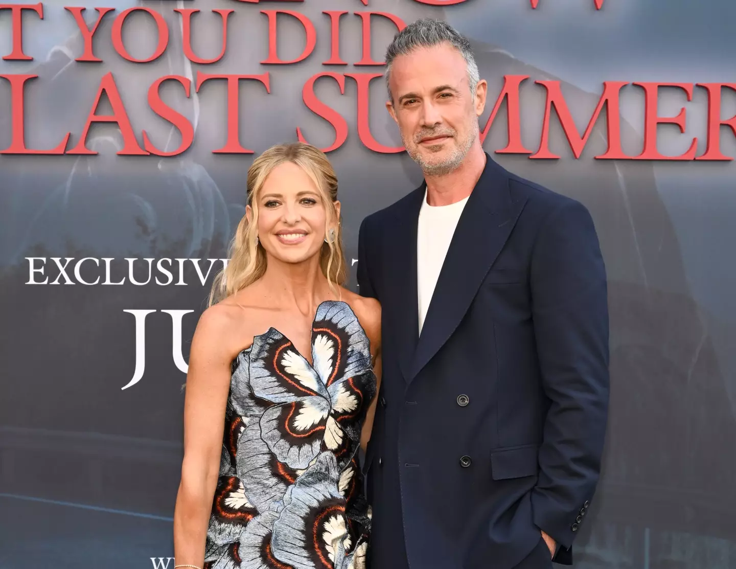 Sarah Michelle Gellar and Freddie Prinze Jr. pictured together at the premiere (Michael Buckner/Variety via Getty Images)