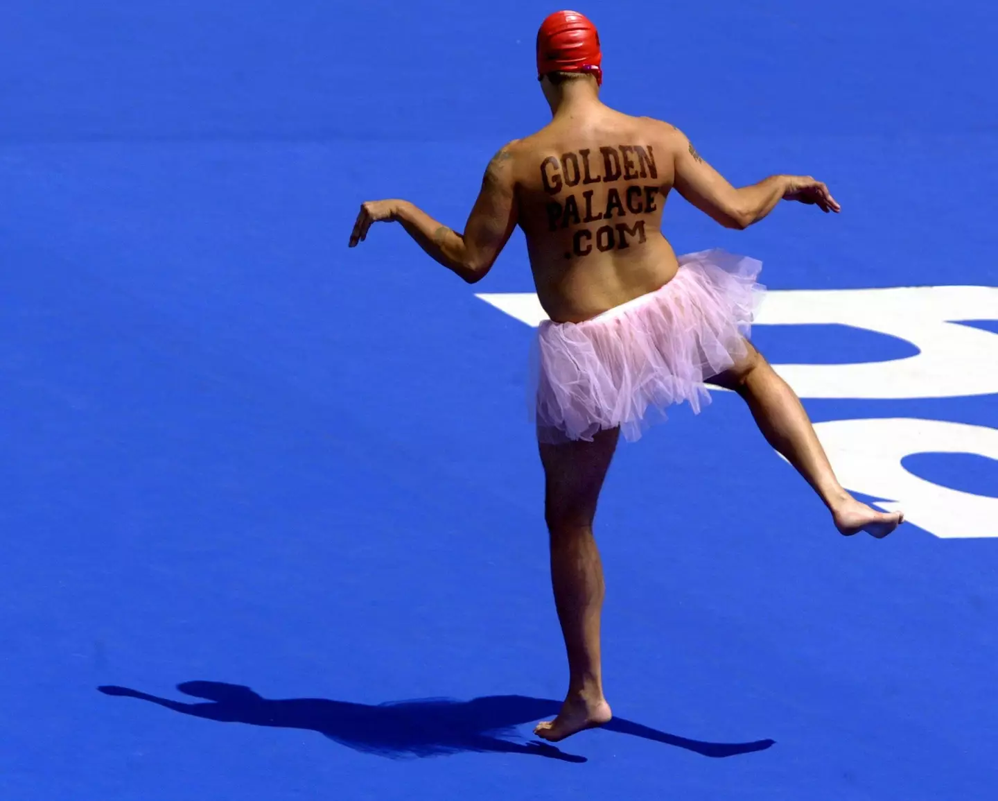 Mark Roberts during the synchronised swimming team final at the World Swimming Championships in 2003.