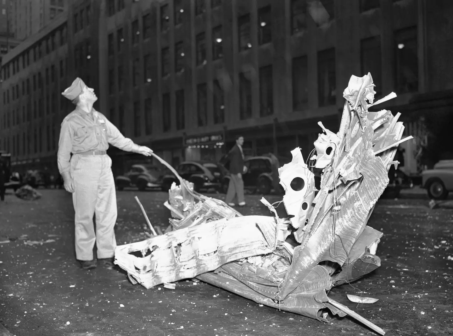 A piece of wreckage from the plane crash. (Getty)