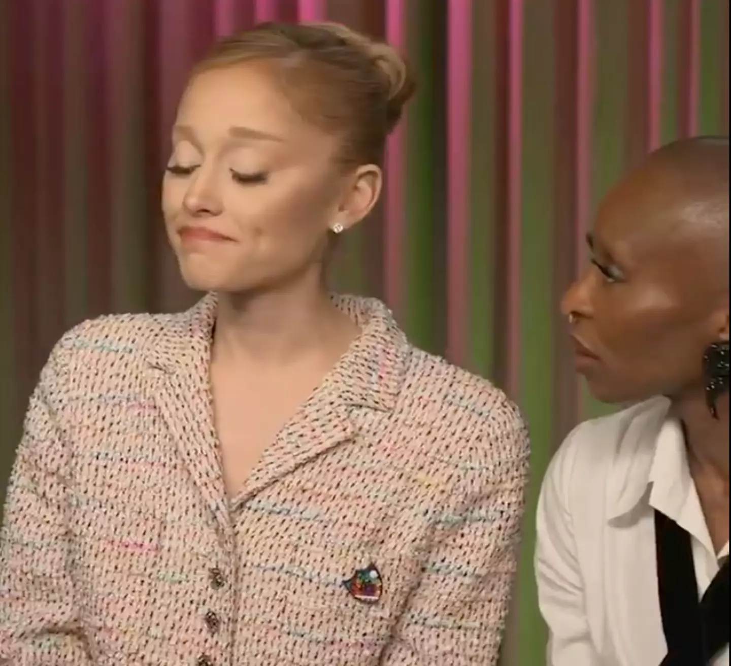 Erivo comforted Grande as she opened up about the comments she receives(Sally/wickednewshub/Twitter)