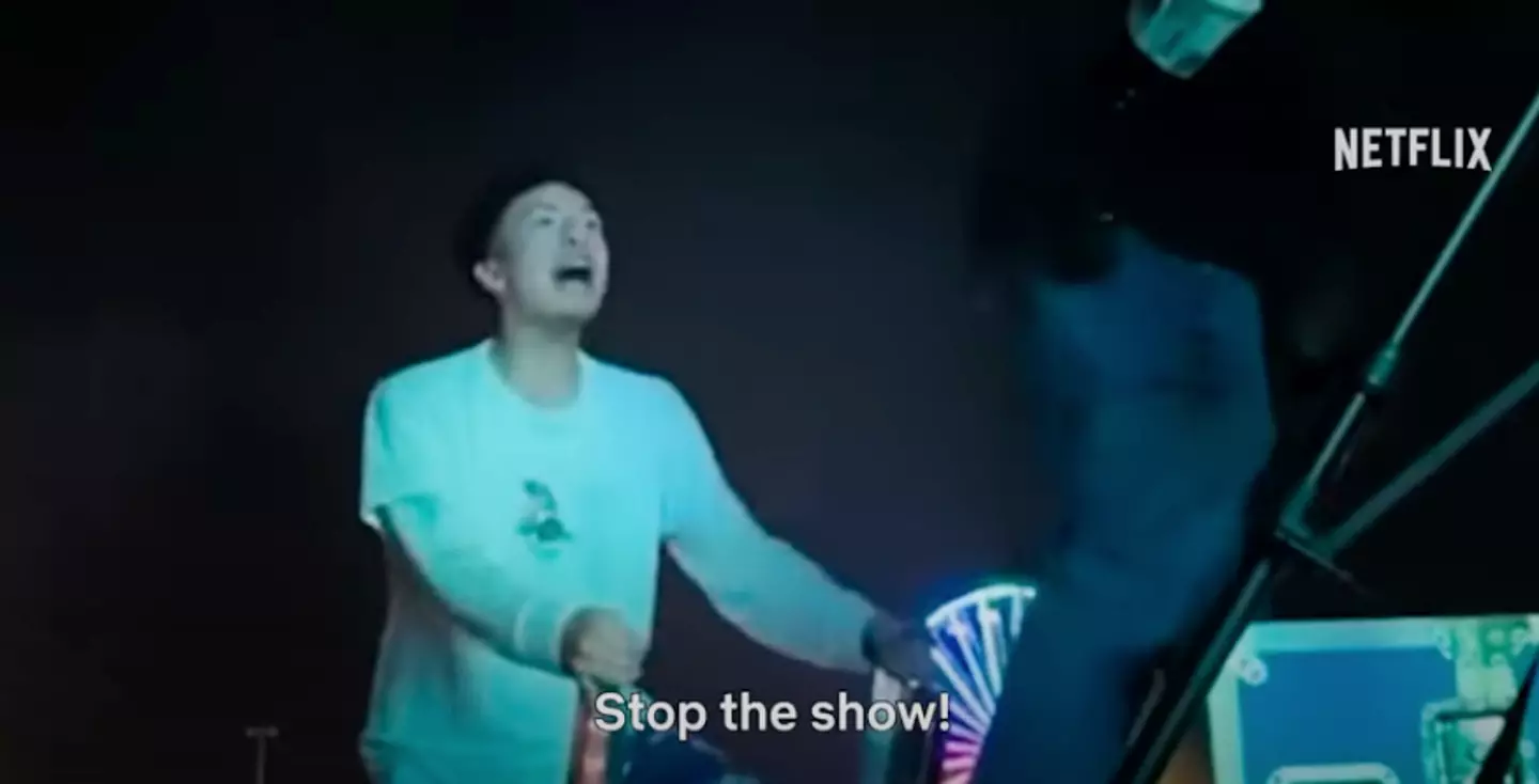 Concert-goers desperately tried to alert organizers to stop the show (Netflix)