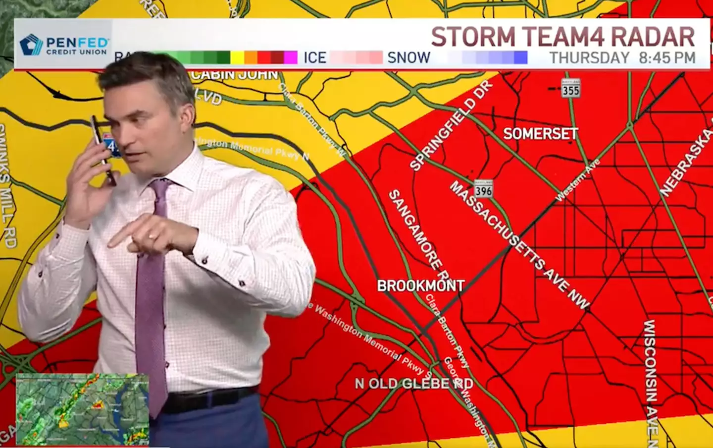 NBC Washington's Doug Kammerer thought on his feet when he saw the storm headed for his family home.