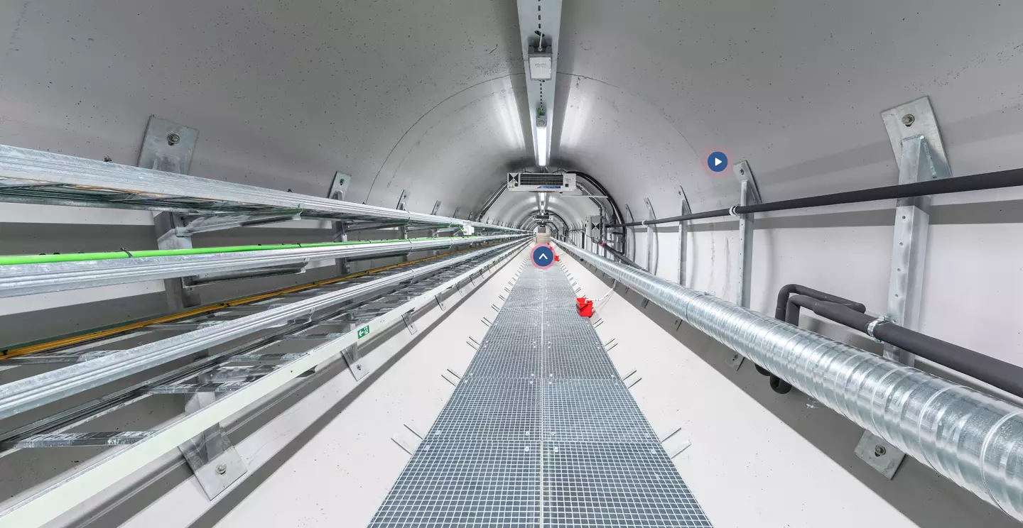 In order to reach the seed vault you must first pass through this futuristic-looking tunnel (Seed Vault Virtual Tour)