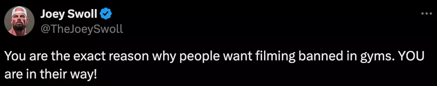 Joey Swoll made his thoughts clear (X/@TheJoeySwoll)