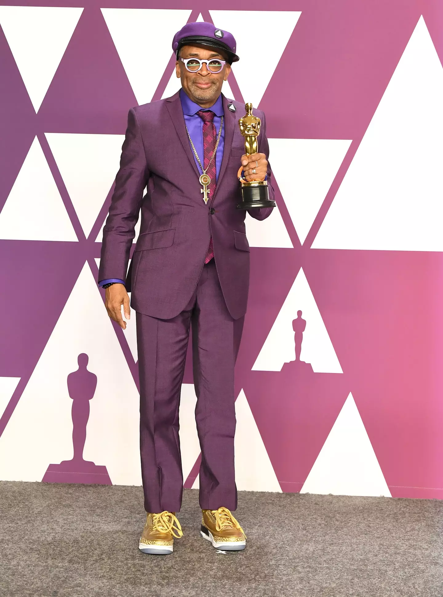 Spike Lee wearing his sneakers.