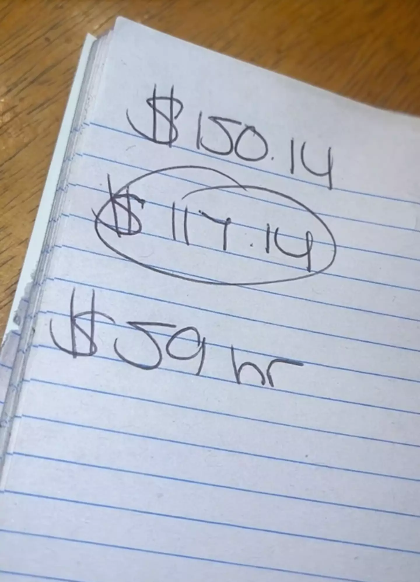 Amanda worked out she made $59 an hour. (TikTok/@amanda4xx)
