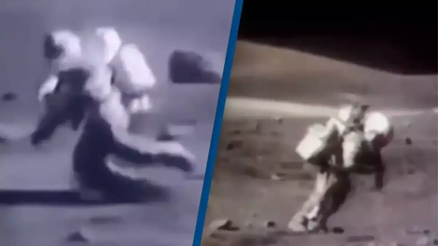NASA's rarely seen moon walk footage is 'triggering' people to question if any of it was real
