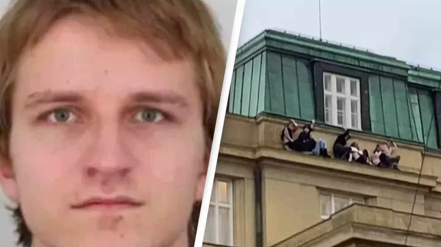 Panicked students hang off edge of building to hide from gunman who opened fire at university