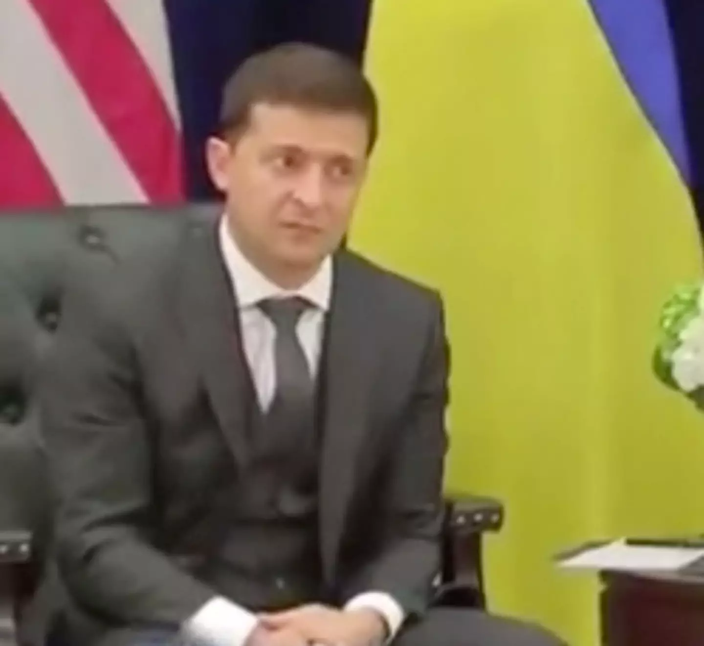 Zelenskyy didn't t' look too impressed with the piece of advice (C-Span)