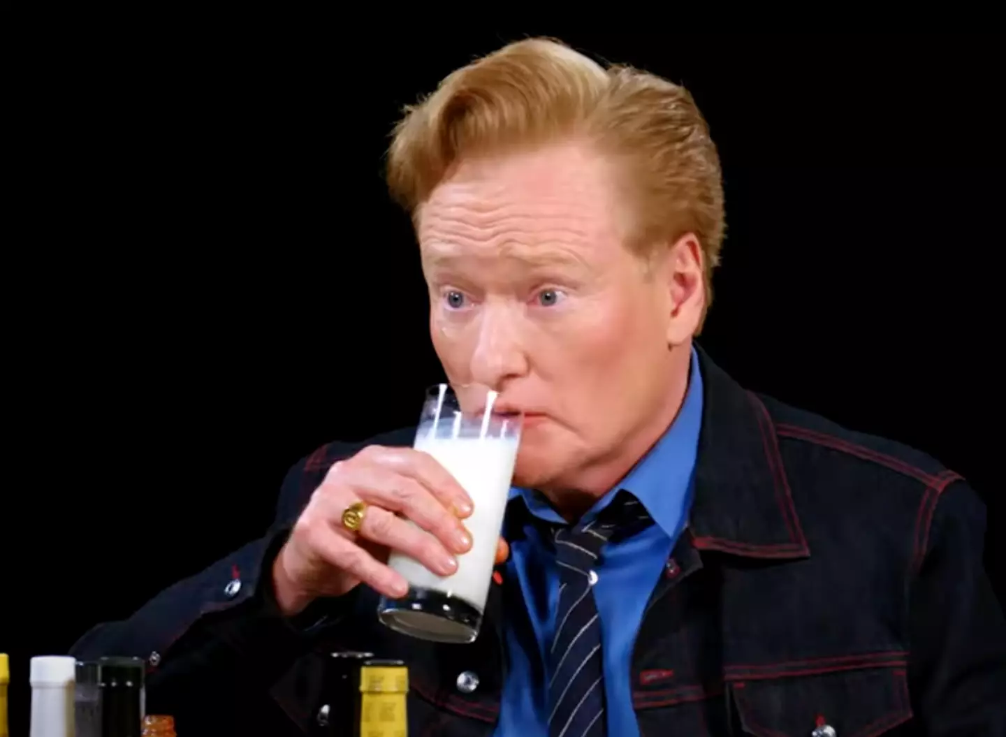 Conan O'Brien managed to keep his cool for a while. (YouTube/First We Feast)