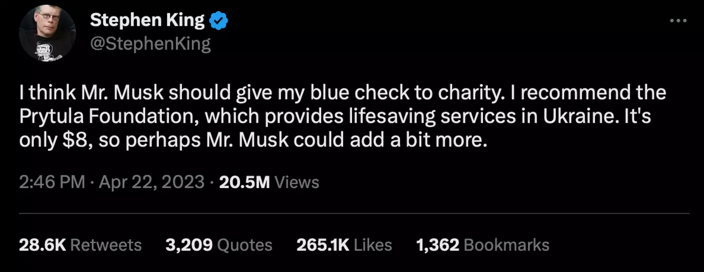 Stephen King had a proposition for Musk.