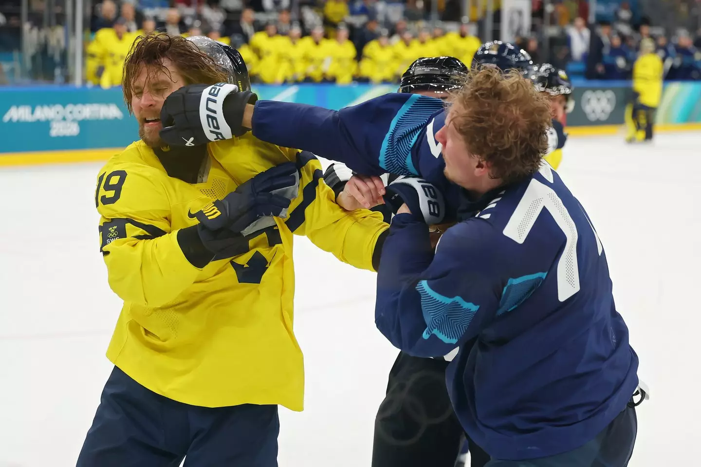 Sweden's Adrian Kempe was able to admit Slovakia's strengths, even after a fist fight on the ice (Gregory Shamus/Getty Images)