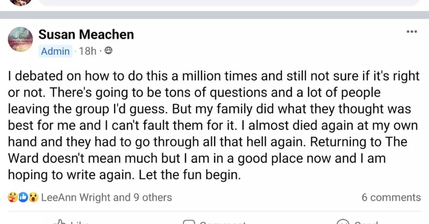 Susan revealed she had been alive the whole time.