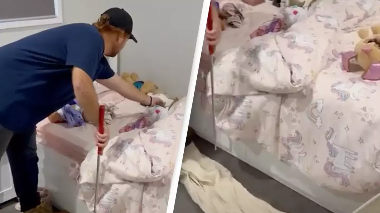 Chilling photo shows ‘impossible to spot’ dangerous animal hidden in child’s bed