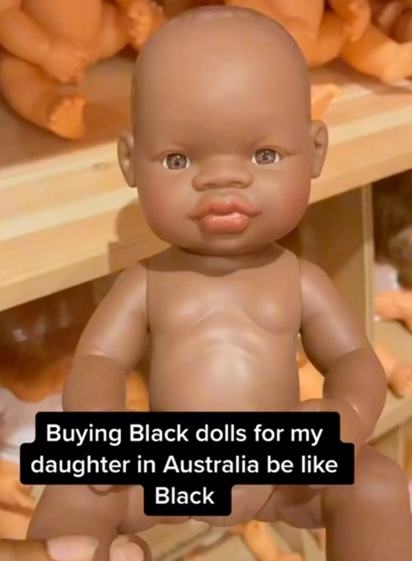A woman criticised the design of a black doll she saw at a store in Australia.