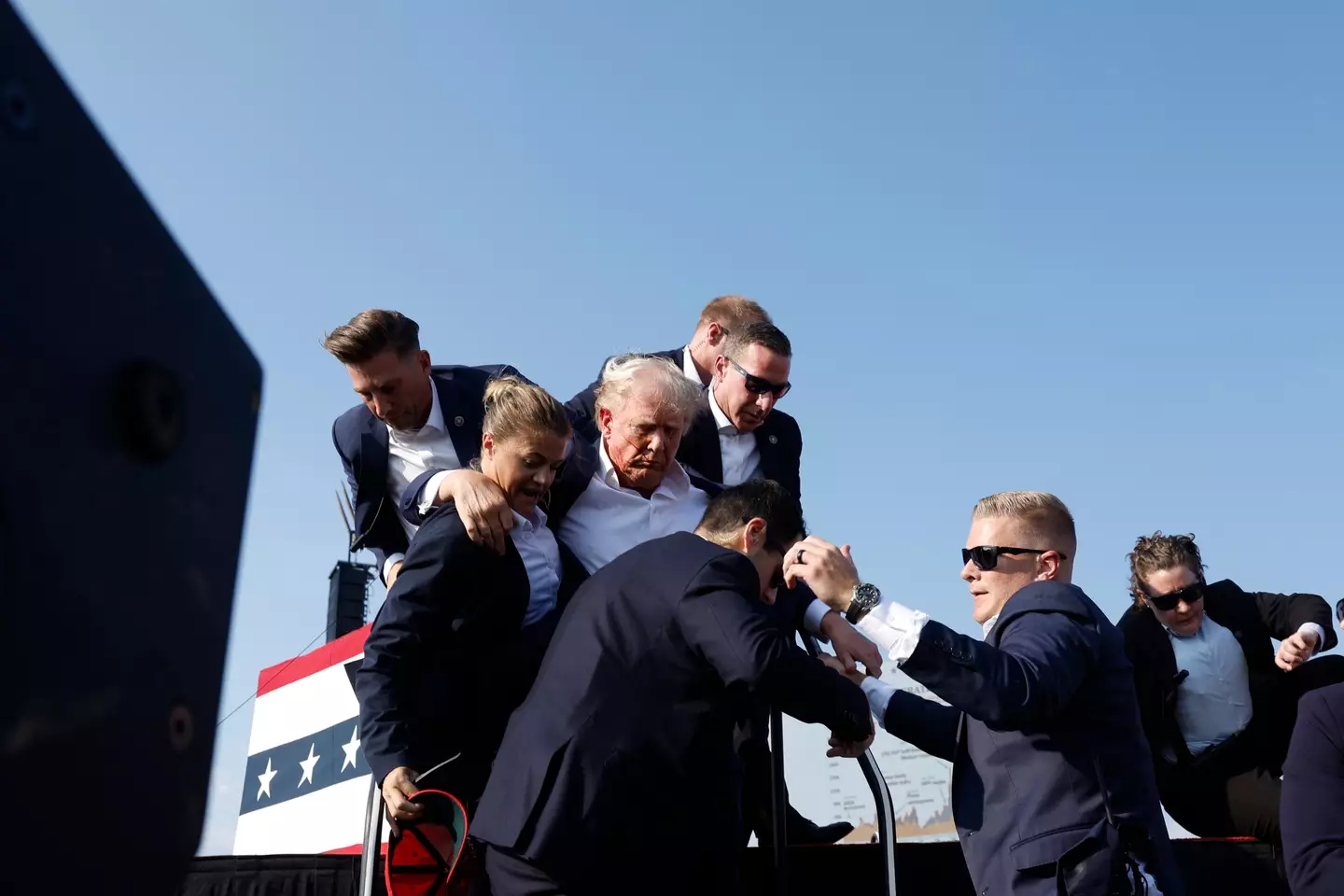 A bullet hit Trump's ear ( Anna Moneymaker/Getty Images)