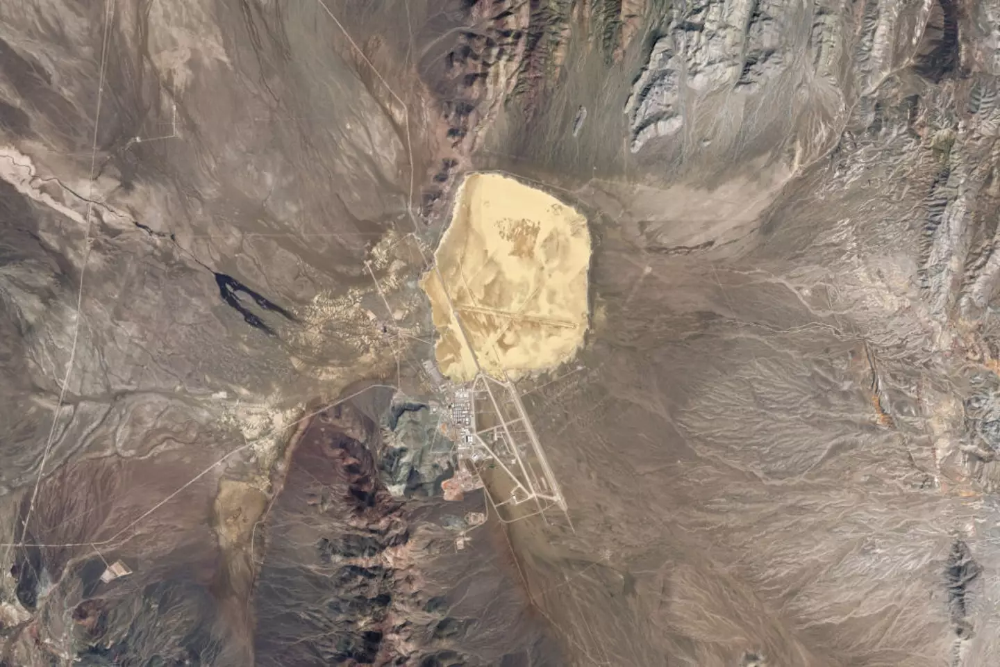 A satellite image of Area 51 (Gallo Images/Orbital Horizon/Copernicus Sentinel Data 2024)