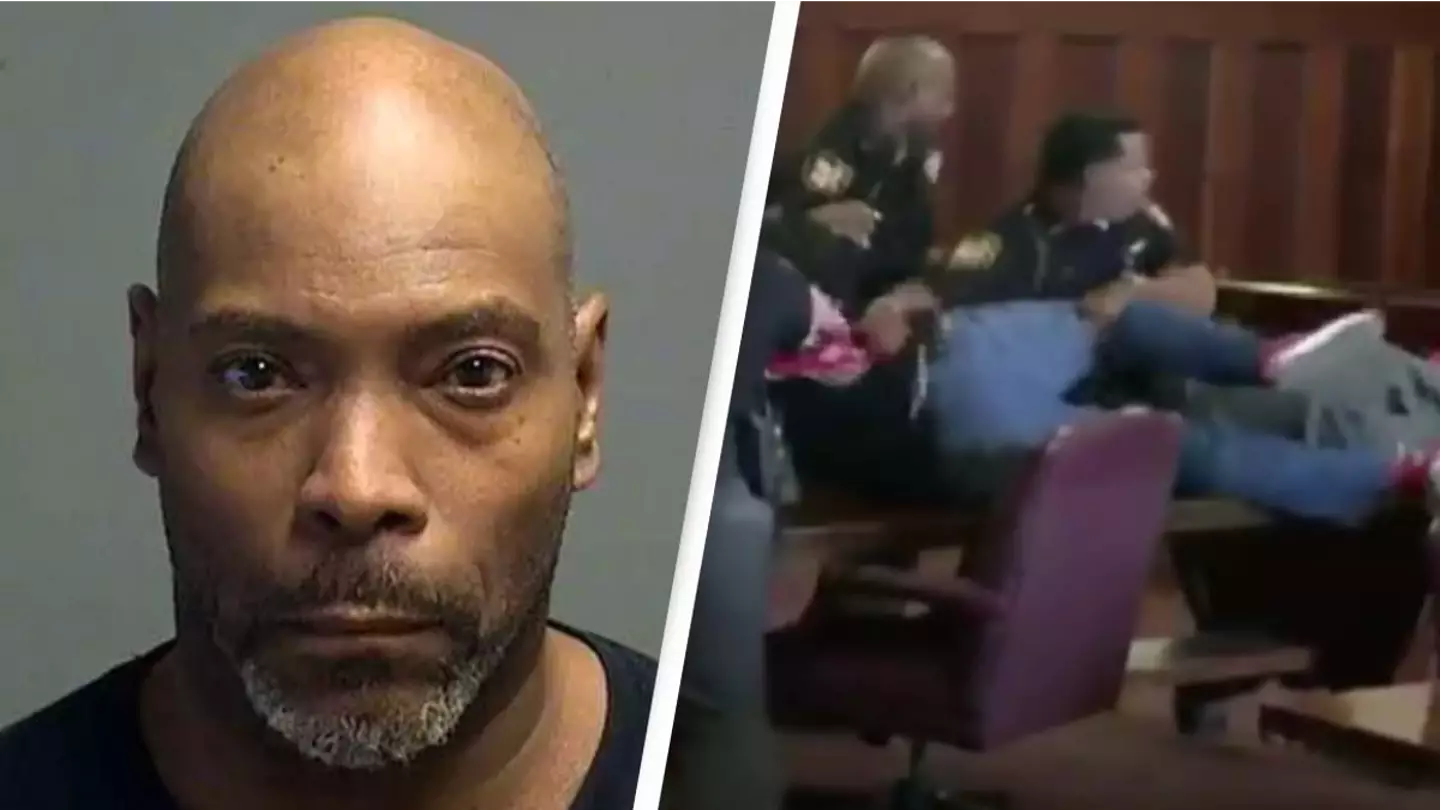 Two brothers attack their mother's killer in court room after he pleaded guilty